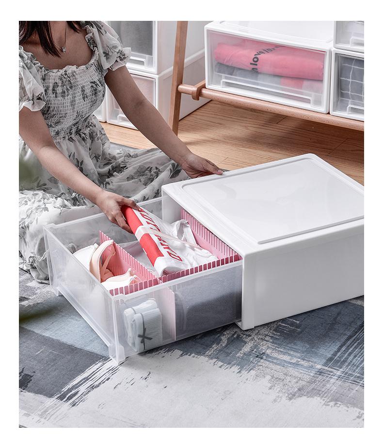 Product Introduction of Thickened Drawer Style Wardrobe Storage Box Plastic Storage Cabinet Clothes Storage Box Toy Underwear Storage Box Shoe Box Kitchen Organiser Bath Lightweight 25