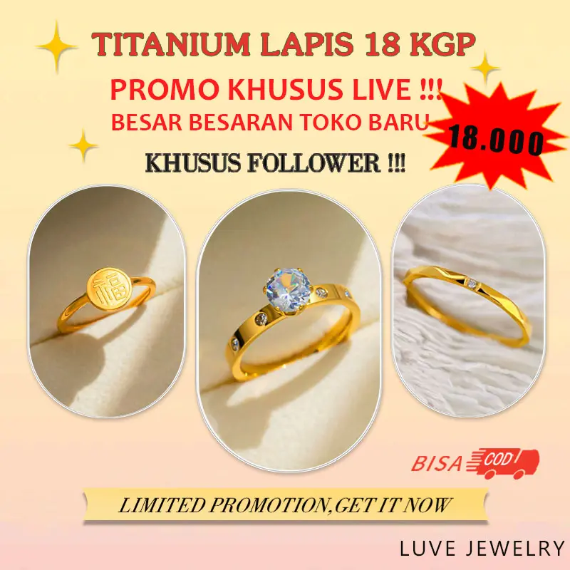 05 LUVE • COD Cincin Titanium Premium Anti Karat Bebas Pilih KHUSUS LIVE / FOLLOWER