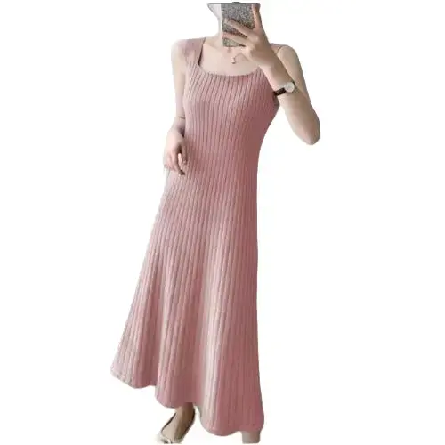 MIDI DRESS BODYCON, INNER DRESS TANPA LENGAN Casual Panjang