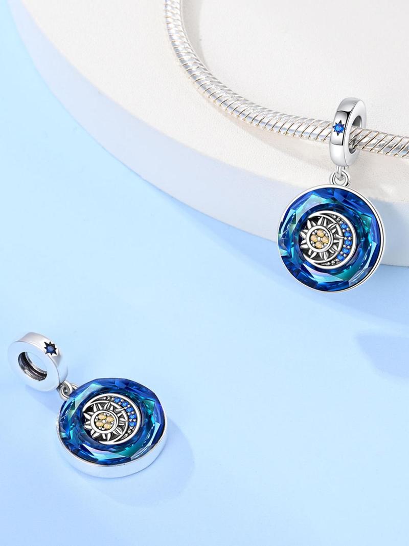 Product Introduction of Sun & Moon Design Pendant, Artificial Zircon Decor Charm for Bracelet & Necklace, DIY Jewelry Accessories, Trendy All-match & Exquisite Jewelry for Birthday Gift 3
