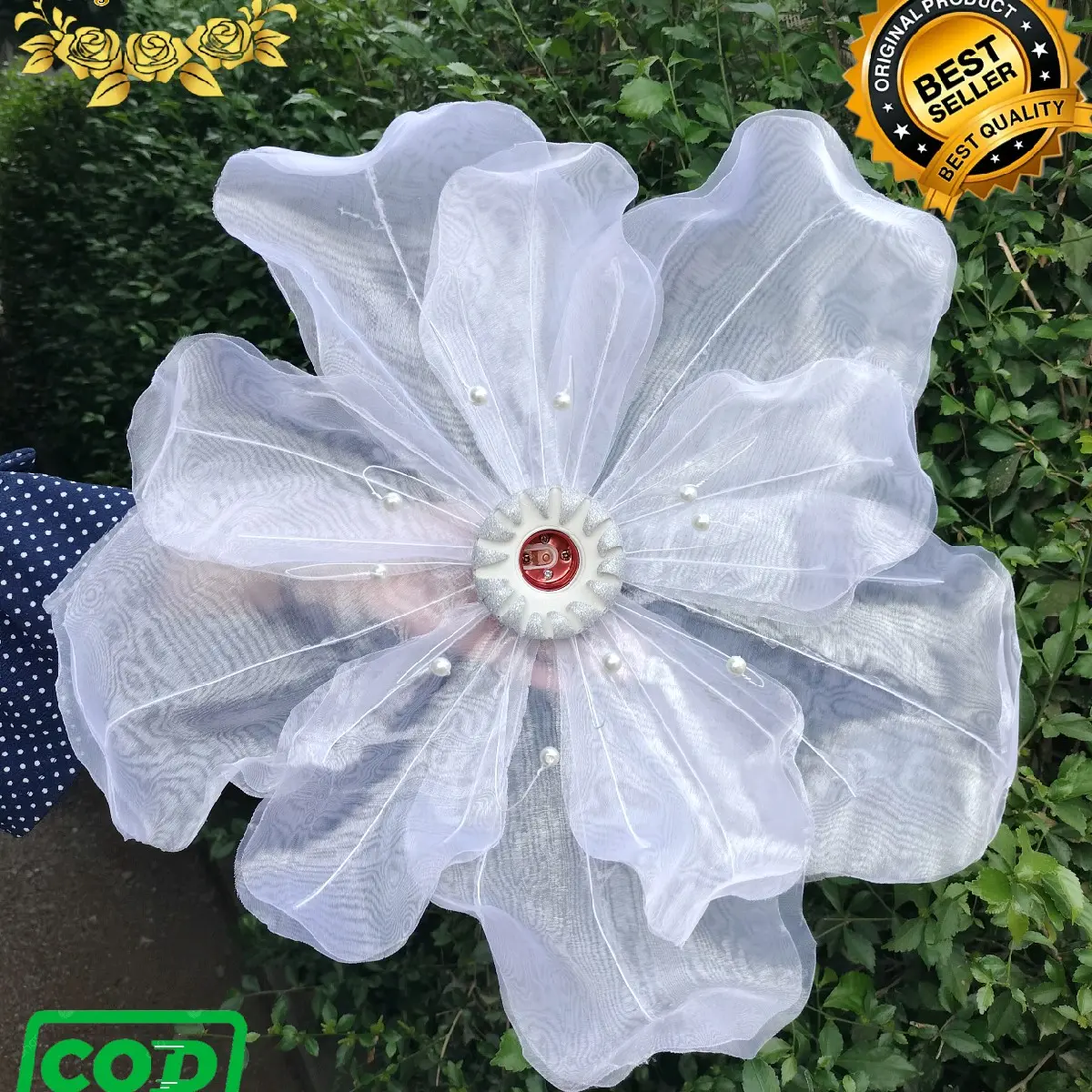 Artificial flower/kap bunga dekorasi/bunga hias/giant flower premium/kelopak bunga dekorasi bahan kain organdi