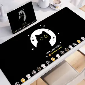 Mouse Pad Gaming XL Non-Slip Desk Mat Cute Anime Black Cat Mousepad Soft And Thick Suitable Gaming And Office Use 800×300mm Thickened Stitched Edge Mat.02