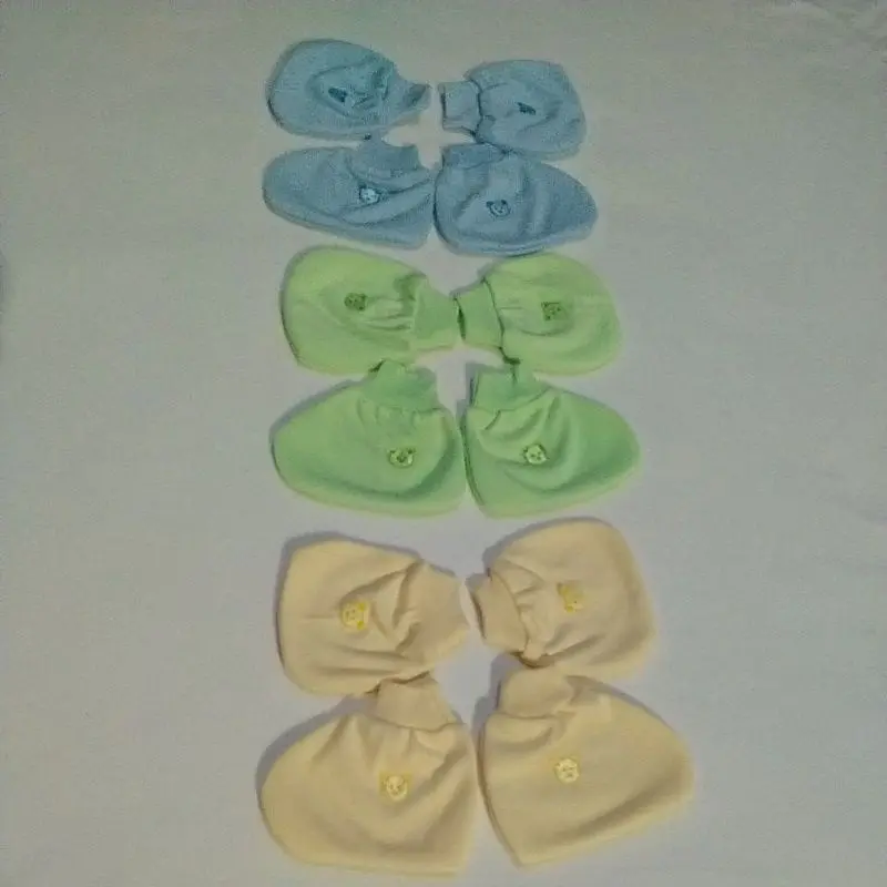 3 Set Sarung Tangan Kaki Bayi Newborn kuning parsel 3