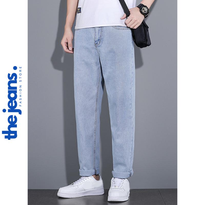 Quần Bò Jean Cao Cấp Nam Ống Suông Đứng Baggy Màu Xanh Nhạt/Xanh Đậm Vải Bò Jeans Xuất Xịn C1 Tại HT Store Menswear Pants quanjean nam 1