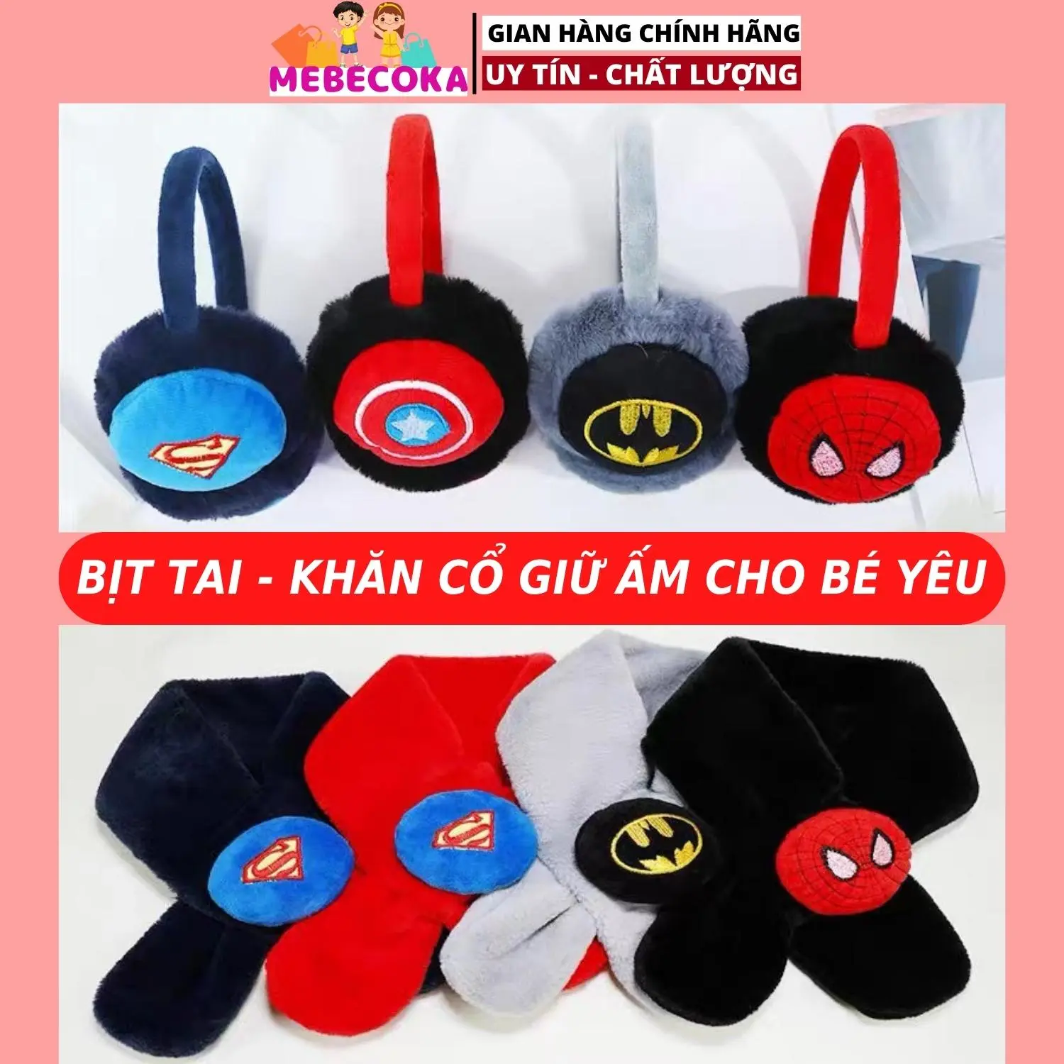 Bịt tai giữ ấm mùa đông nhiều hình dễ thương đáng yêu cho bé trai bé gái Hoa Tai