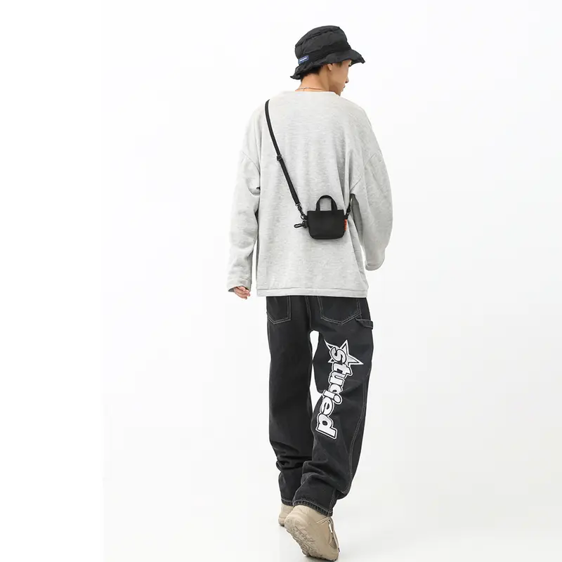 Túi Đeo Vai Nylon, Unisex, Màu Trơn Phong Cách Thường Ngày túi Messenger Có Khóa Kéo 5