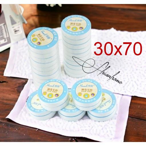 Khăn tắm nén du lịch cotton lớn 70x140cm dùng một lần, loại lớn dày nặng 90g KHĂN NÉN KHÁCH SẠN- khăn nén du lịch 8