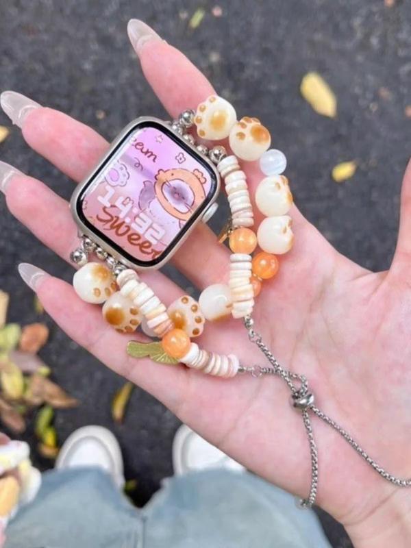 Product Introduction of Ladies Strap For Apple Watch Ultra 2 band 49mm 45mm 41mm For iWatch Series 9 8 7 6 5 SE 44mm 40mm Bodhi Seashell Metal Bracelet 0