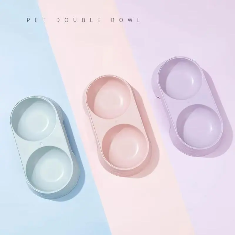 aron Double Plastic Kitten Drinking Tray Feeder Dog Food Bowl Feeding Pet Supplies Cat Accessories