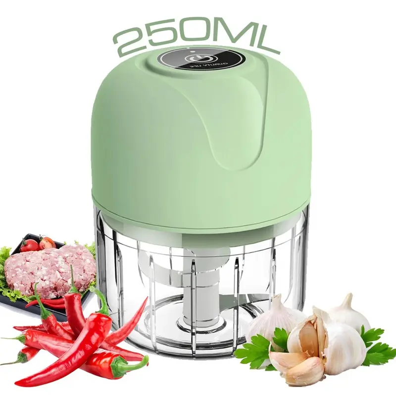 Máy Xay Mini Tỏi Ớt Cầm Tay 250ml Sử Dụng Cổng Sạc USB Siêu Tiện Lợi Mẫu Mới 2021 Inox mayxay  toiot 1