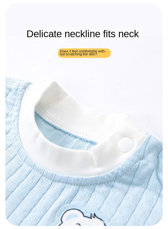 Product Introduction of Bộ Quần Áo Mùa Thu Cho Em Bé Chất Liệu Cotton Nguyên Chất, Đồ Lót Giữ Nhiệt Cho Trẻ Em, Áo Liền Quần Dài Cho Em Bé Đồ Ngủ Xẻ Tà Cho Bé Trai, Thích Hợp Cho Bé Gái, Lý Tưởng Cho Cơ Sở Mùa Xuân Và Mùa Thu Thun 6