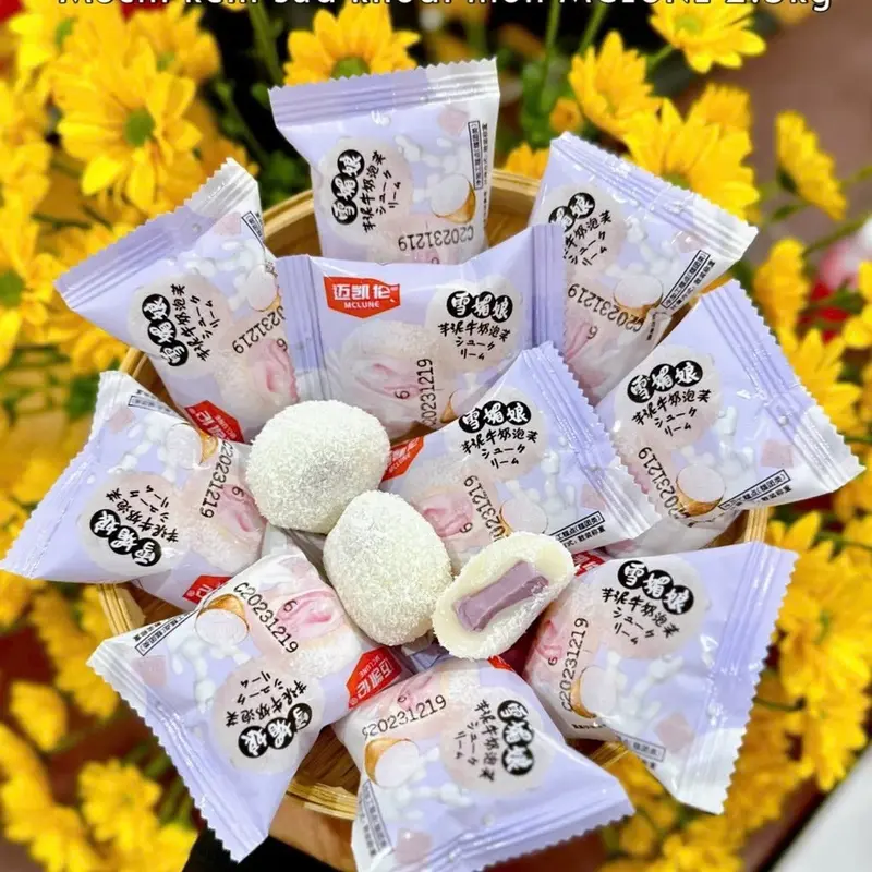 Thùng 2,5kg Bánh MoChi Kem Lạnh 9 Vị Lựa Chọn: Khoai Môn, Đậu Nành, Sầu Riêng, Đào, Bơ, Xoài, Dừa, Socola, Chuối [ NGÀY IN TRÊN BÁNH LÀ NGÀY SẢN XUẤT - HSD: 120 NGÀY IN MẶT SAU ] 5