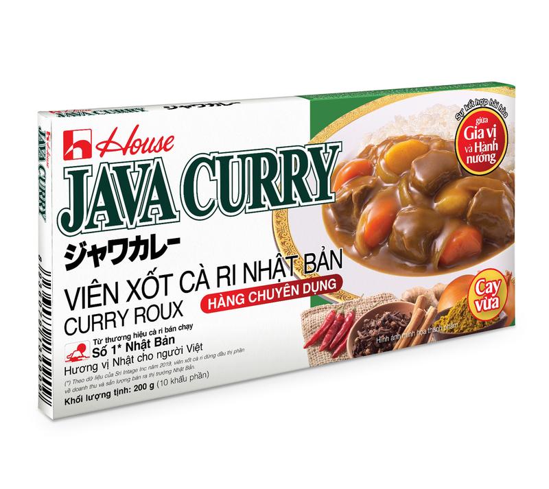 JAVA CURRY 200g – viên xốt cà ri Nhật Bản curry roux - Gia vị nấu cà ri Nhật House Foods - Vị cay vừa - 10 khẩu phần 2
