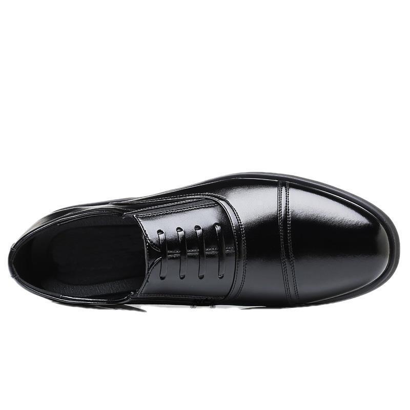 Product Introduction of Experimental Leather Shoes Round Head Breathable Formal Fashion Simple Business Style For Men 8