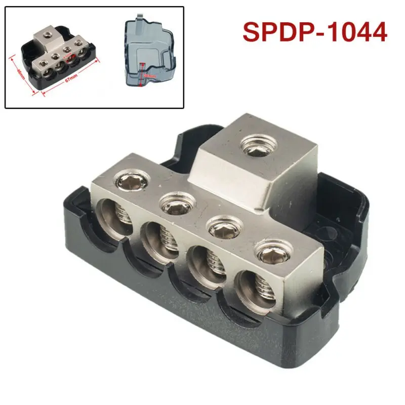 Distribution Block Junction Box Mini Series 1/0 Gauge In To4 Gauge Out SPDP-1044