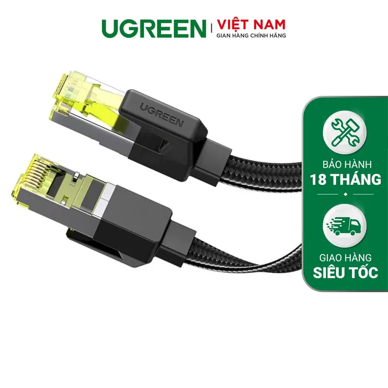 Cáp mạng Cat7 dây bện dạng dẹt tốc độ cao 10Gbps UGREEN NW189 | Bảo hành 18 tháng 1 đổi 1 0