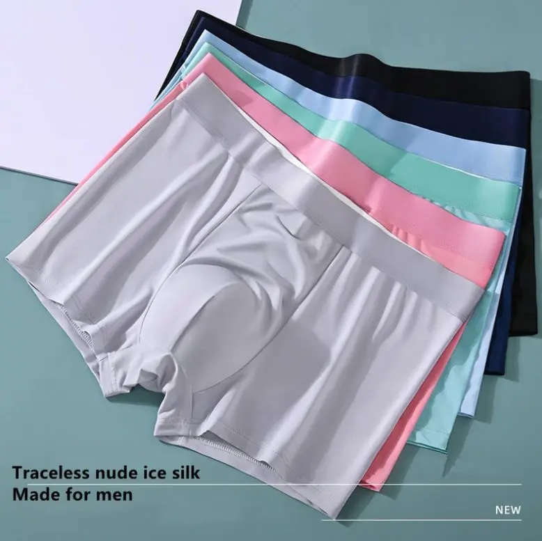 Celana Dalam Boxer Pria Ice Silk Solid Color Men Underware BCD02 0