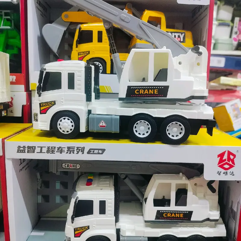 Mẫu xe chở rác,xe thùng ,xe cẩu,xe móc chạy đà có đèn có nhạc dễ thương shop tặng kèm pin. 7