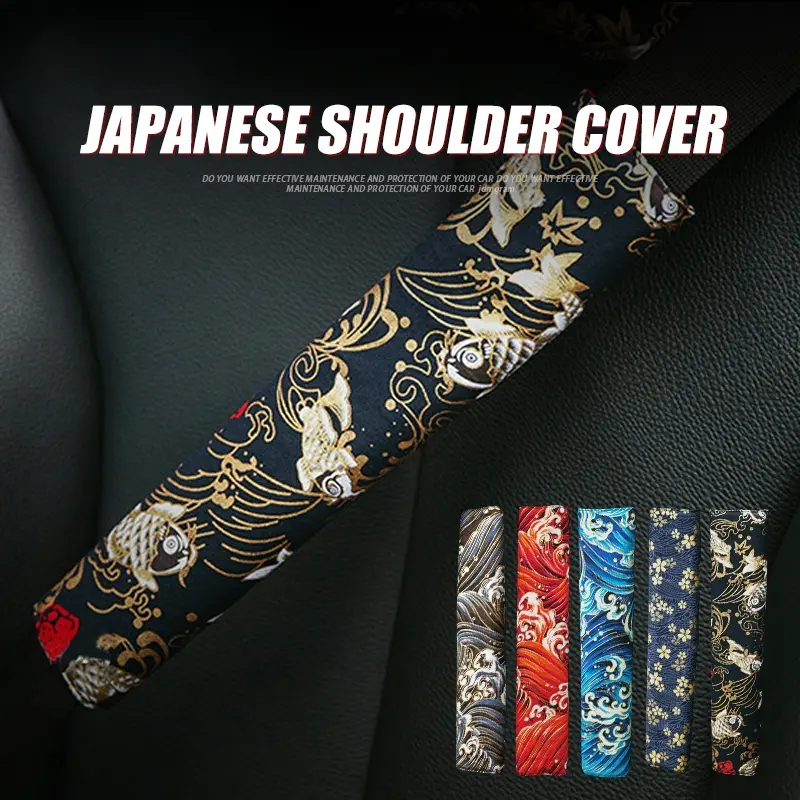 Japanese Style Car Seat Belt Cover JDM Universal Auto Shoulder Pad Safety Protector Cushion Automobile Interior Accessories