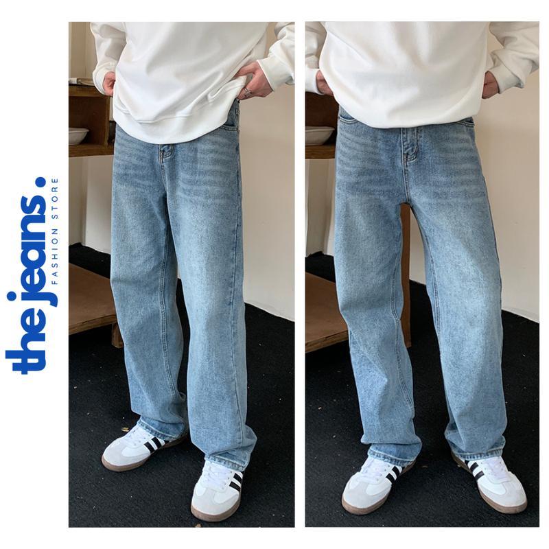 Quần Jean Nam Ống Suông Dáng Baggy Wash 2 Màu Xanh Sky Chất Liệu Jean Cao Cấp The Jeans - Menswear, Pants Ong