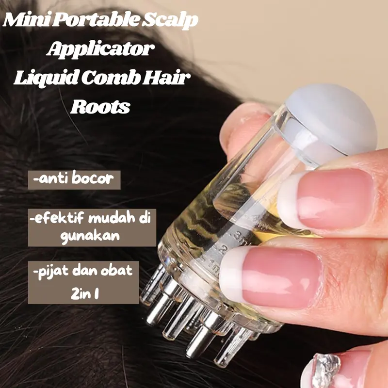 Mini Aplikator Kulit Kepala Sisir Cair Sisir Pijat Mini 0
