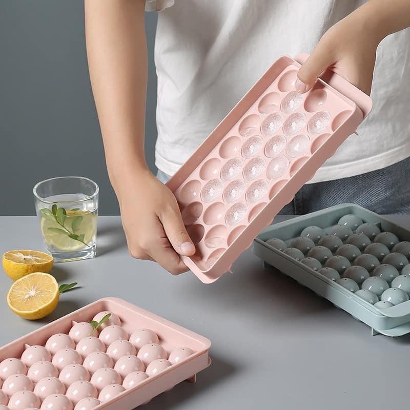 Product Introduction of khay đá viên tròn 33 viên.Khuôn thạch bi nhựa tròn làm hoa quả trái cây/m 31