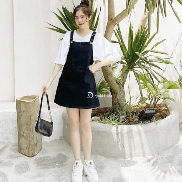 Váy Yếm Nữ Hai Dây Dáng Rộng Hottrend, Váy Jeans Bò Nhiều Màu Sắc Ulzzang Cực Dễ Phối Đồ BB JEANS Shop Kaki Women Denim Dress 0