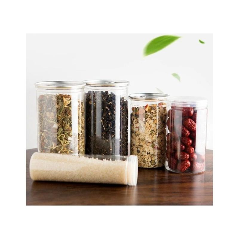 Product Introduction of Portable Clear Sealed Can with Lid Circular Storage Bucket Plastic Food Jar Food Grade Sealed Empty Packing Bottle 14