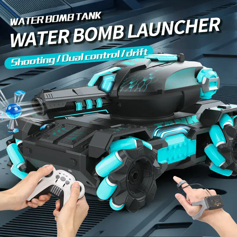 Children Battle Electric RC Tank Car Water Bullets Bomb Car Battle Game Fun Interactive 2.4G 4WD Remote Control Boy Gift Toys