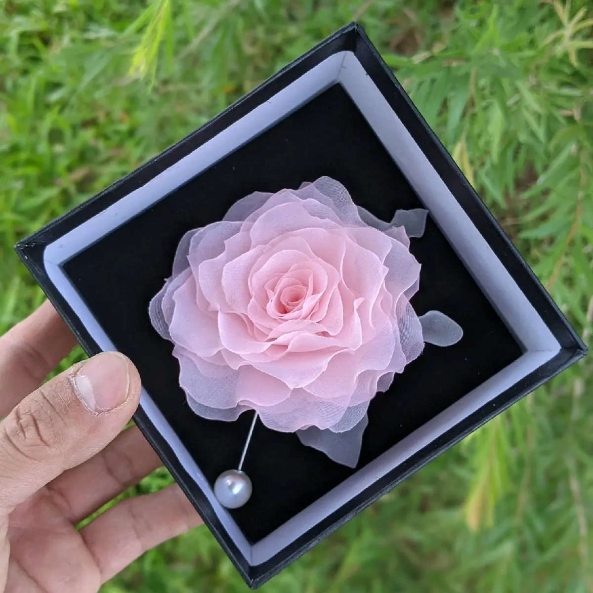[ Hàng Thiết Kế ] Hoa cài áo váy handmade vải voan cao cấp