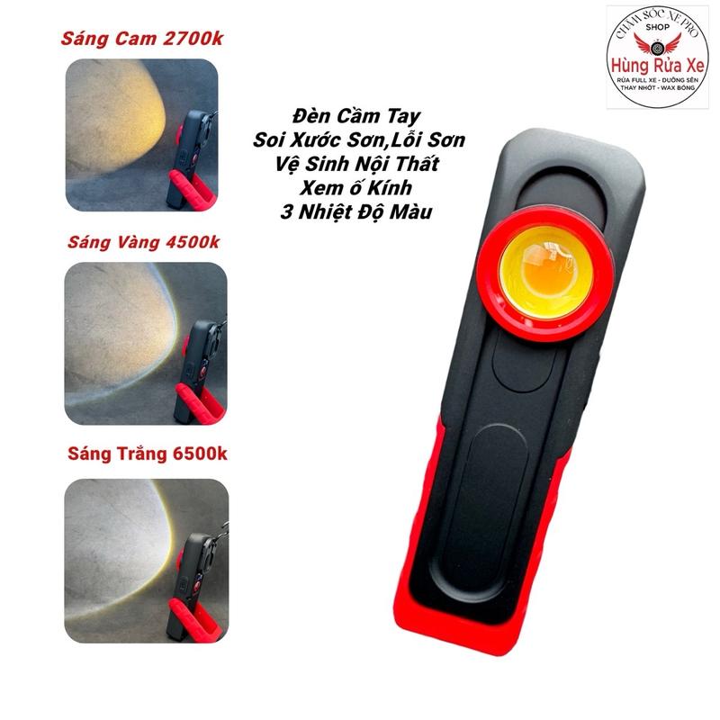 Đèn Detailing Kiểm Tra Xước Sơn,Ố Kính,Nội Thất,Khoang Máy Có Đế Từ Tính,3 Nhiệt Độ Màu,Có Đế Từ Tính Bám Chặt Vào Kim Loại Cố Định