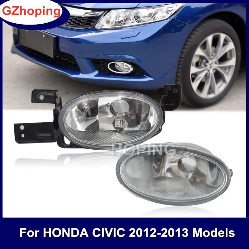 Lampu Kabus Bampar Depan Auto, Untuk Honda CIVIC FB2 2012-2013, Kanta Kaca Gantian, Lampu Kabus