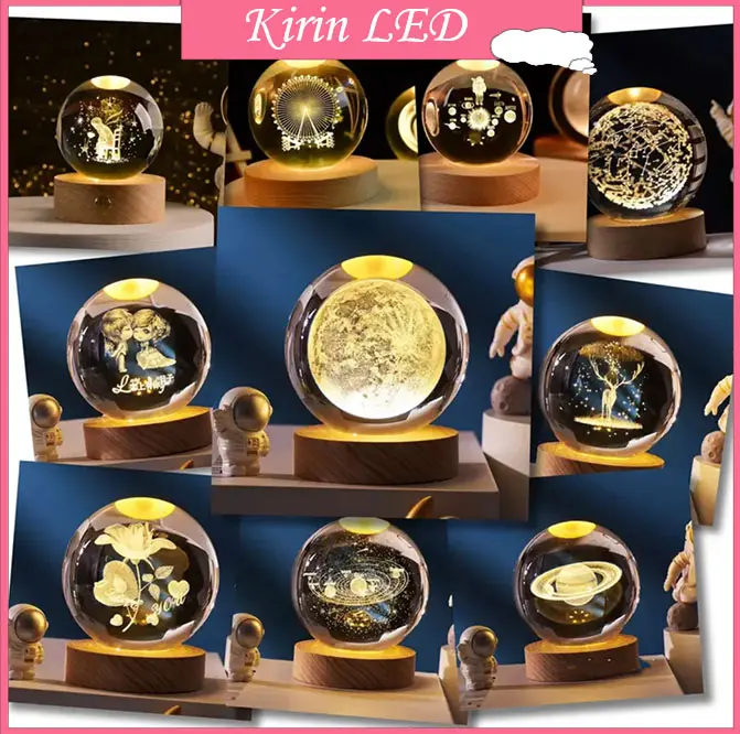Lampu buat kamar tidur Lampu Hias LED lampu hias kamar tidur Hadiah spesial lampu malam bulan bola kristal 0
