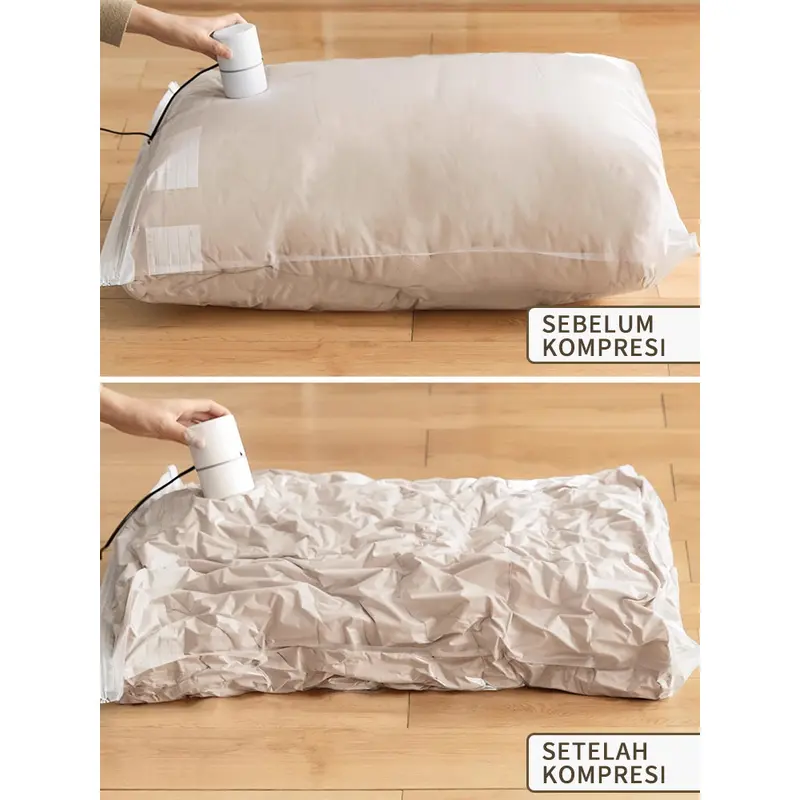 Plastik kompresi vakum/alat vacum baju dan plastik nya/vacuum bag travel/plastik vacum baju/Vakum Baju Pakaian - Qiqi Treasure 5