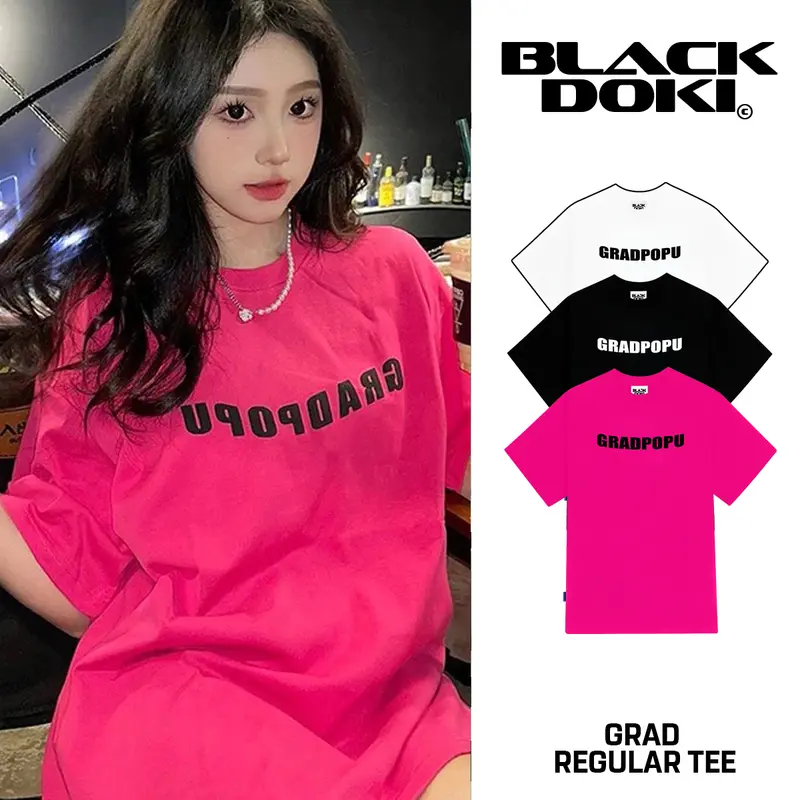 Áo thun nữ BLACKDOKI-GRAD , áo phông basic hiện đại cá tính chất cotton dày dặn ovesize Top Cổ Tròn Women Lưng Cao 0