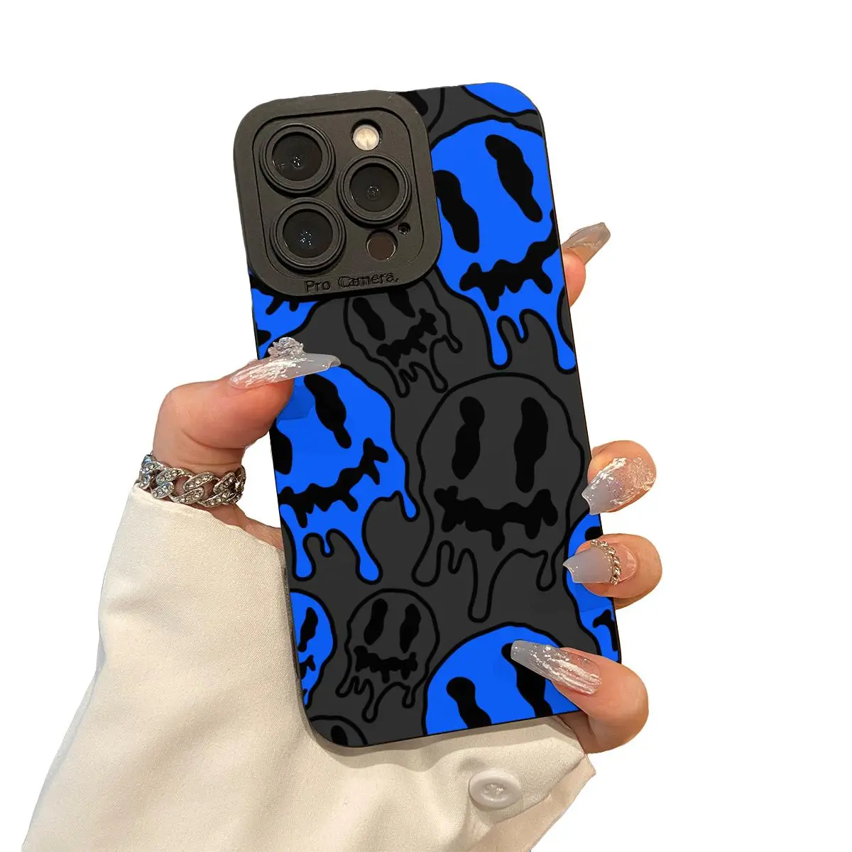 Fashion Smile Face Pattern Phone Case, Decorative Phone Protector Cover, Phone Accessories Compatible with iPhone 11 12 13 14 15 16 Pro Max