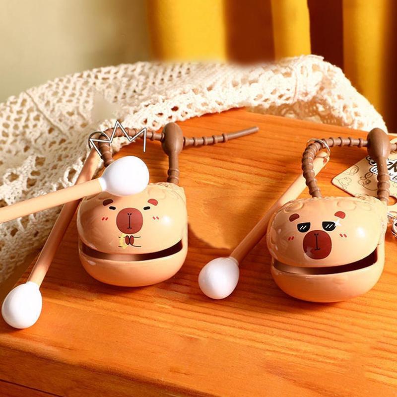 Capybara Wooden Fish Knocking Decompression Artifact Desktop Ornaments Decorative Capybara Toy Pendant Buddhist Doll Stationery 4
