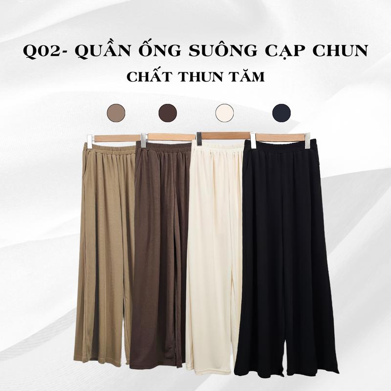  Quần ống suông cạp chun Jima mã 302 - Chất thun tăm Nữ Women quần ống đứng suông,quần dài nữ quần ống vải rộng 