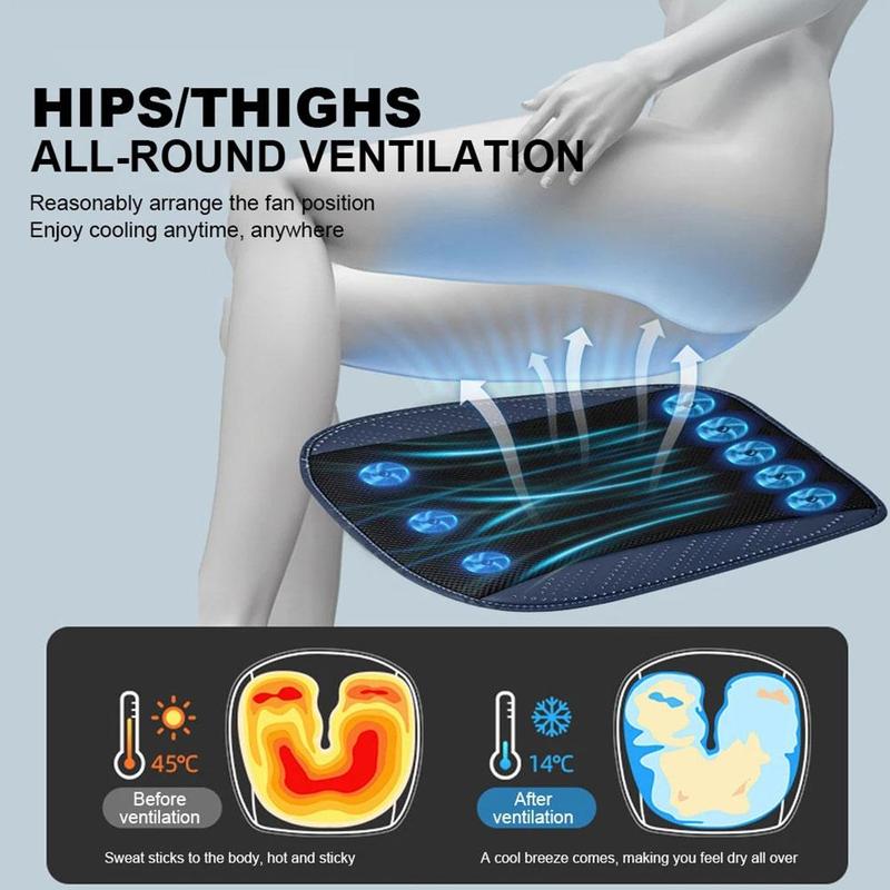 Product Introduction of Universal Car Seat Summer Cool Air Seat Cushion with USB Fan Fast Blowing Ventilation Seat Cooling Refrigerated Car Seat 25