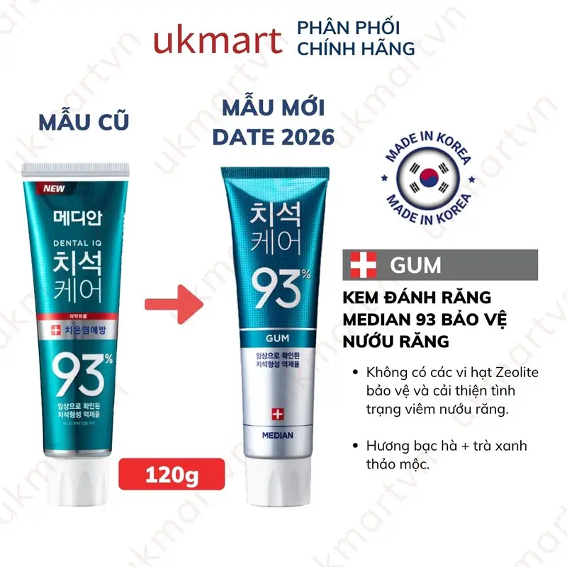 Kem Đánh Răng Hỗ Trợ Trắng Răng Median Dental IQ Original Chính Hãng 5