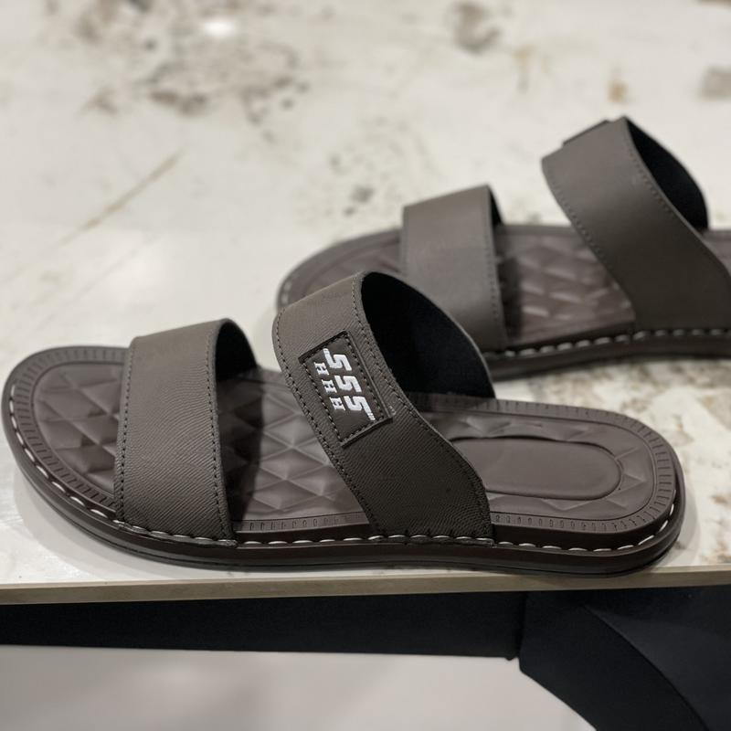 Dép Lê 2 quai ngang dành cho nam chất liệu quai da cao cấp có khâu liền đế , sang trọng da mềm 2QN Đế Bằng DéP