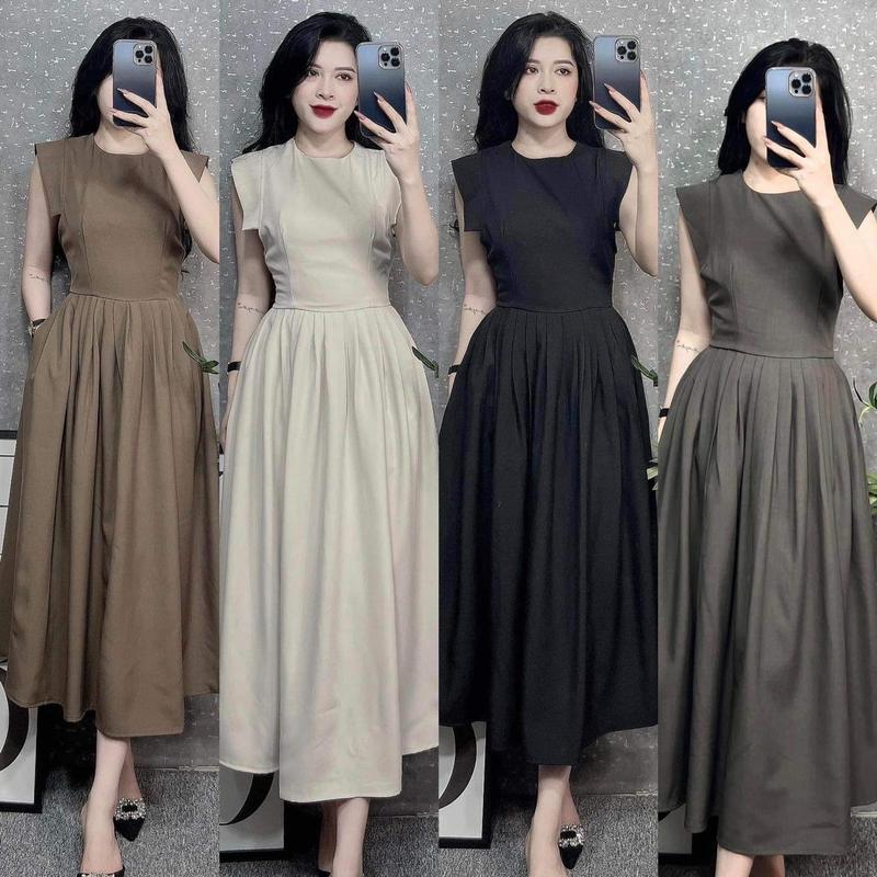 [ Mã MB55 ]Váy thiết kế chân dập ly có túi hai bên