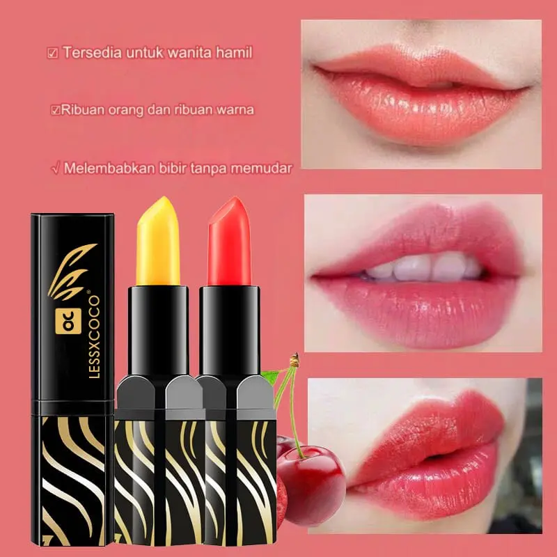 LESSXCOCO Lipstik Pelembab Bibir Red Cherry Healthy Lipstik