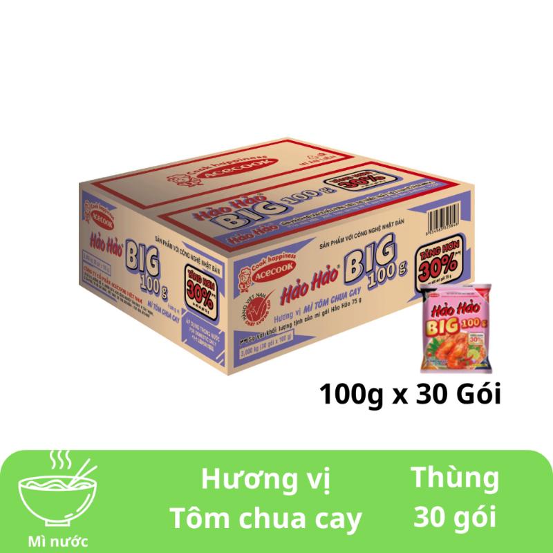 Thùng 30 gói mì Hảo Hảo tôm chua cay 100g