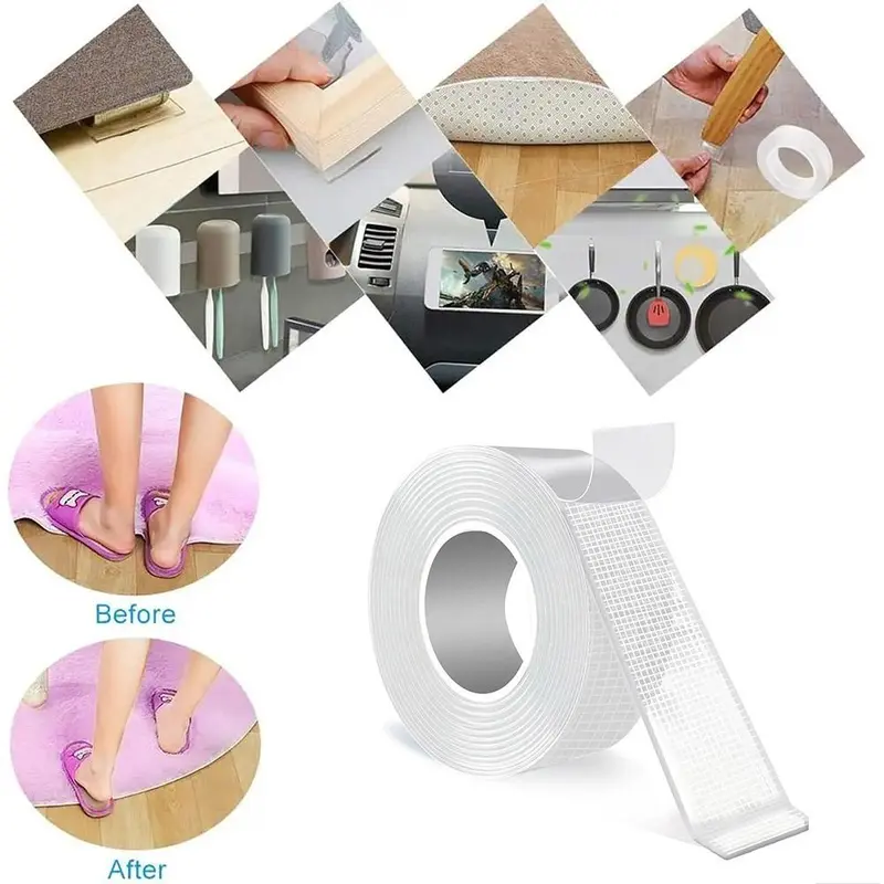 Băng Dính Nano, Keo Dính Ma Thuật Không Dấu Vết, Chất Kết Dính Trong Suốt, Chất Kết Dính Acrylic, Băng Dính Hai Mặt, X7R6 1
