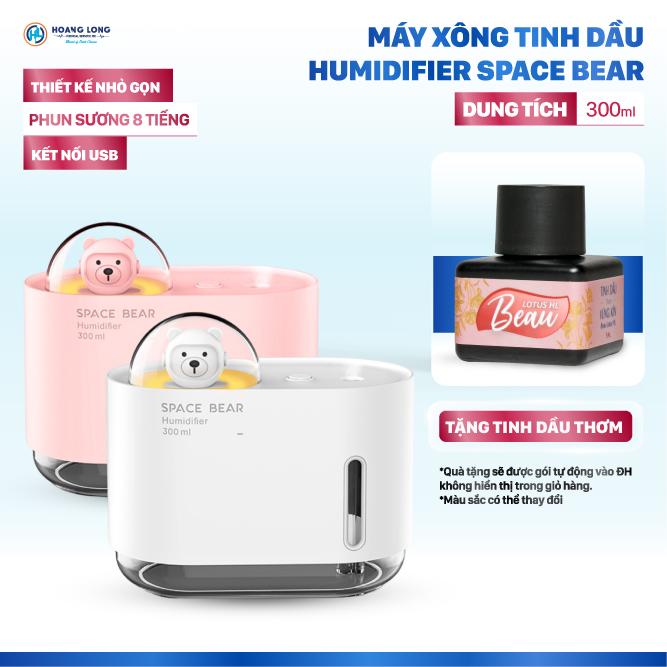 (Tặng Kèm Tinh Dầu) Máy Xông Tinh Dầu Humidifier Space Bear Thiết Kế Nhỏ Gọn Cổng USB Máy Khuếch Tán Tinh Dầu  Tinh Dầu Tạo Độ Ẩm Phun Sương may phun suong tao am Phun Tinh Dầu - BeLive2