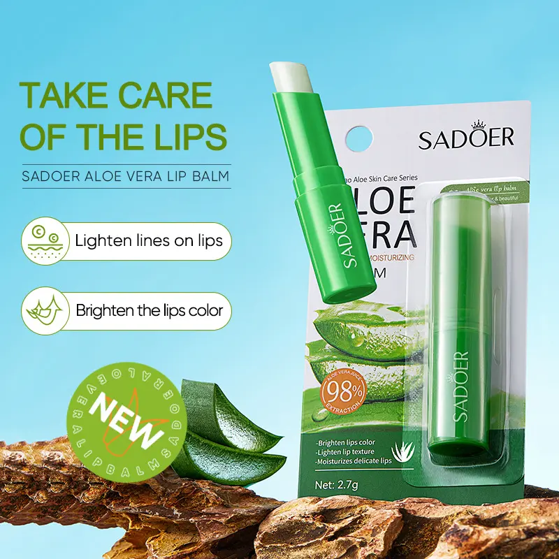 Sadoer Aloe Fruit Lip Balm Series Double Care Moisturizing Water Lip Balm Nourishing Hydrating Lipstick