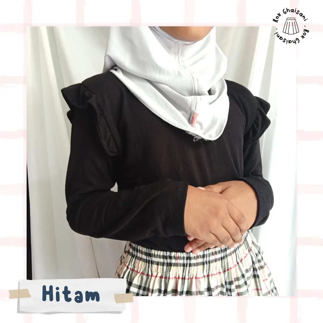 Kaos Ruffle anak perempuan lengan panjang kaos anak kekinian Baju