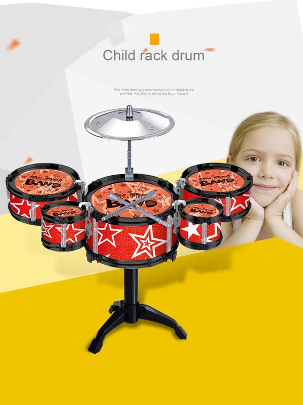 Product Introduction of Popular Drum Toy Increase Rhythm Sense Simulated Convenient Children Kid Jazz Drum Set Montessori Educational Toys 1