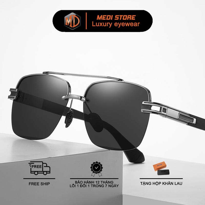 Kính Mắt Cao Cấp Medi Store S68 chống tia UV400 Tròng Polycarbonate Gọng Mangan Crom